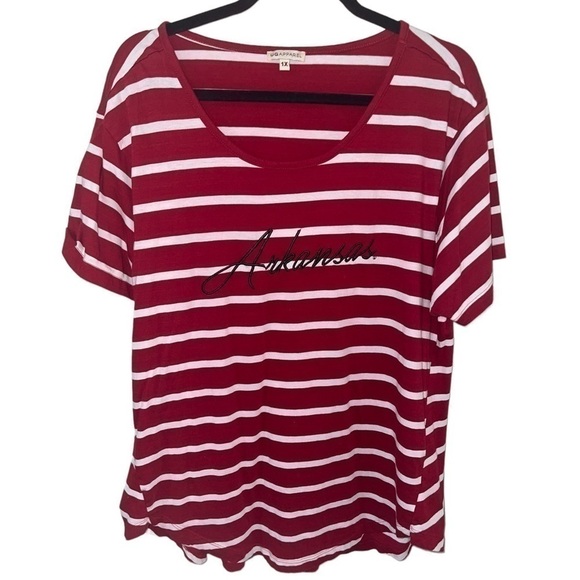 𝅺UG APPAREL ARKANSAS RAZORBACK MONOGRAMMED TUNIC SIZE 1X - Picture 1 of 2
